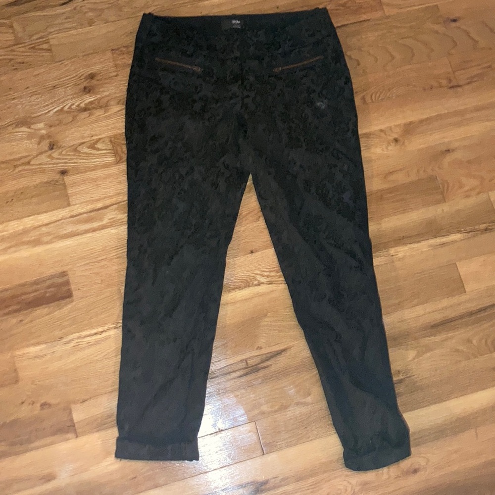 black floral jeans